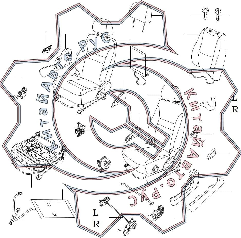 Схема Передние сиденья
