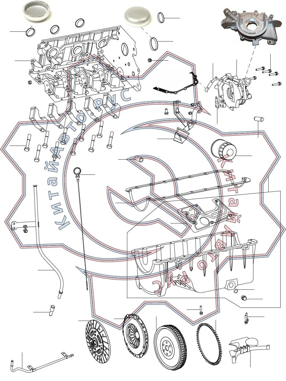 Схема: Блок цилиндров